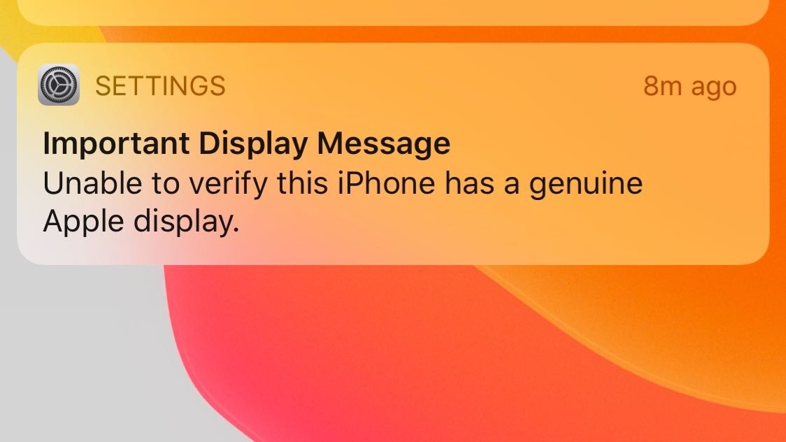 iphone important display message